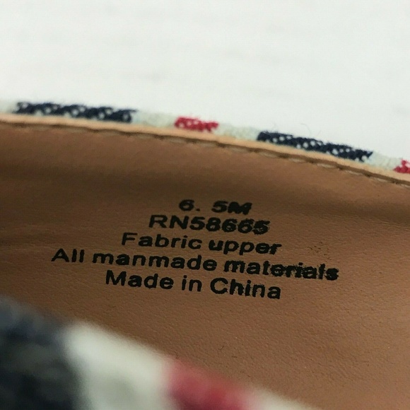 Caslon Red Blue White Peep Toe Cork Wedge Heels - Picture 5 of 7